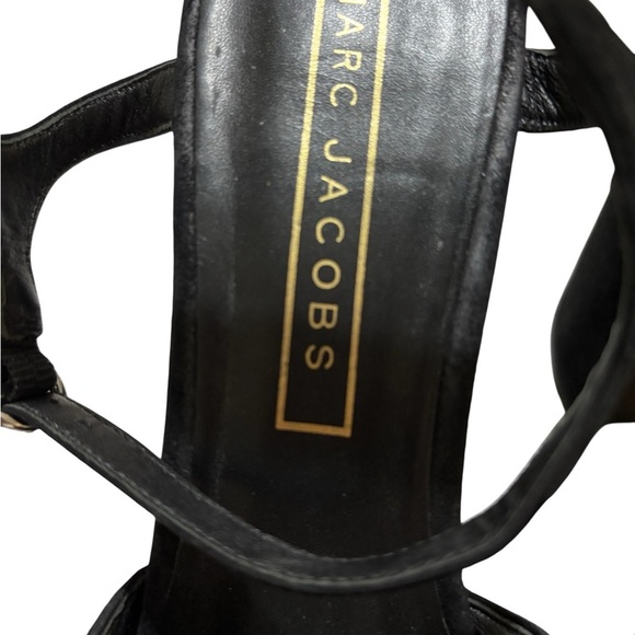 Marc Jacobs Black Suede Lust Platform Sandals Ankle Strap Chunky Heel Size 41/10 - Picture 2 of 8